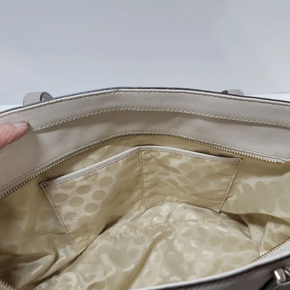 Kate‎ Spade Large Grand Street Harmony Colorblock Tote in Cream and Dove Gray